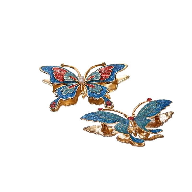 Cloisonné Handmade Jewelry Intangible Cultural Heritage Imitation Burnt Blue Filigree Enamel Hairpin DIY Material Package Oil Drop Brooch Mother's Day