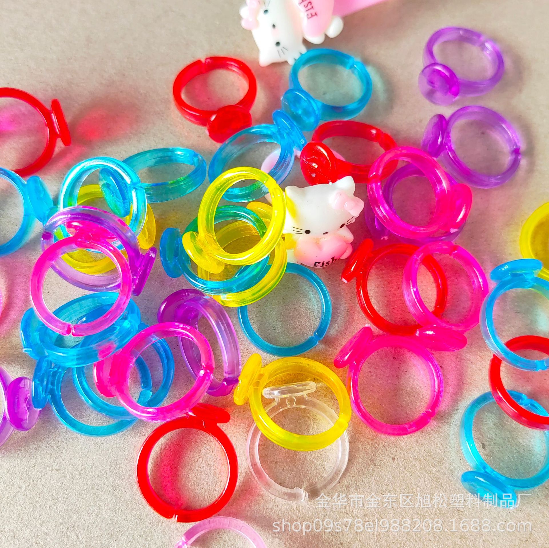Children's Transparent Ring Base DIY Accessories Ring Base Empty Ring Plastic Open Ring Colorful Semi-Finished Jewelry