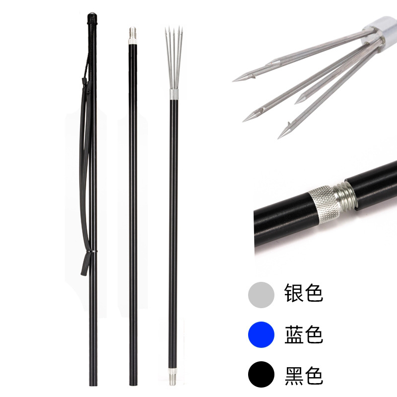 Импортный нержавеющий стальной гарпун с 5 зубьями, 3 секции, алюминиевая легкая рыболовная вилка, оптовая продажа