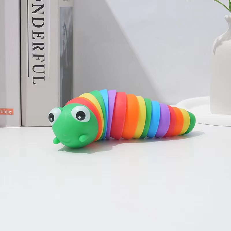 New Simulation Caterpillar Decompression Toy Rainbow Slug Educational Toy Desktop Snail Decompression Vent Artifact
