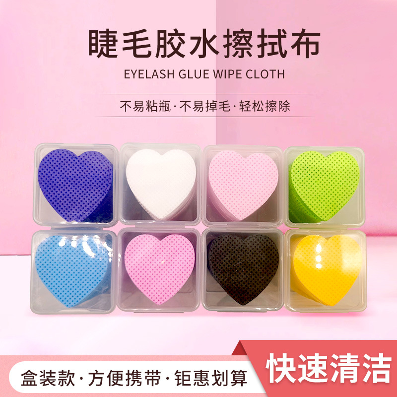 Специальный клей для наращивания ресниц, очищающие ватные диски в форме сердца, салфетки для бутылок, средство для снятия макияжа с ресниц, нетканевые салфетки для клея
