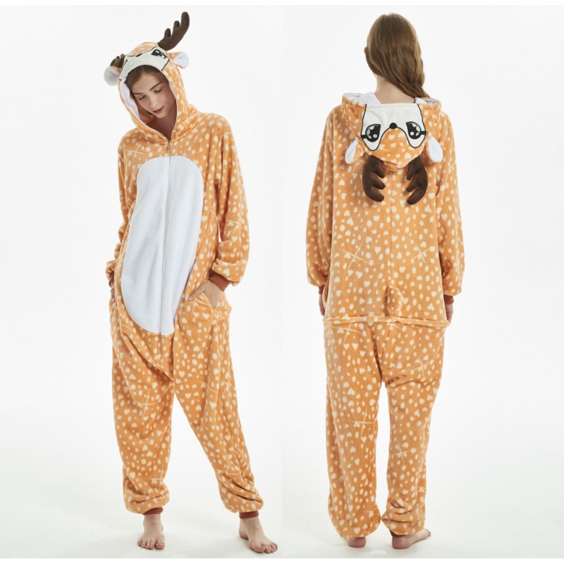 New Tianma Cartoon One-piece Pajamas Flannel Pajamas Animal Pajamas Couple Pajamas Men's and Women's Home Clothes Wholesale