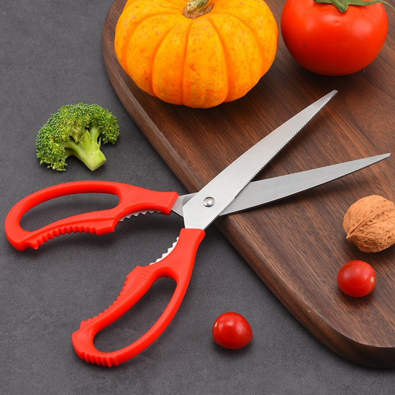 Wholesale Stainless Steel Barbecue Scissors Kitchen Scissors Korean Multi-purpose Household Barbecue Shop Scissors Manufacturers in Stock