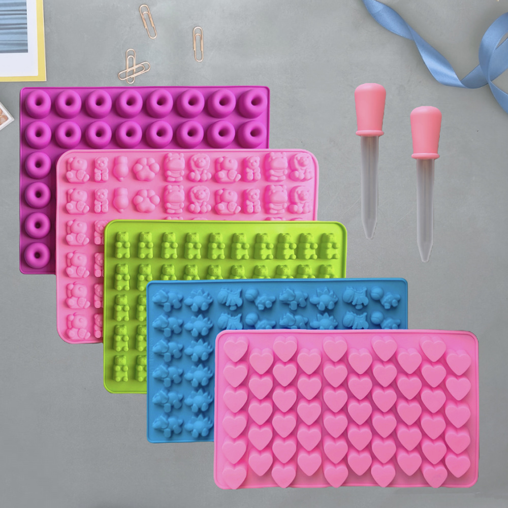 Bear Donut Love Chocolate Fudge Silicone Mold Non-stick DIY Dessert Cookie Cake Baking Mold