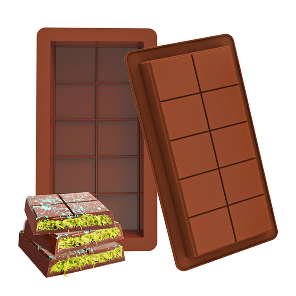 Factory Wholesale Rectangular Chocolate Molds Amazon Cross-Border Kitchen Baking Tools Silicone Chocolate Molds