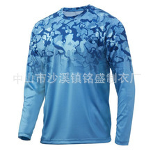Customized New Foreign Trade Quick-Drying Sun Protection Fishing Clothing for Men, Outdoor Long-Sleeved Ice Silk Breathable Sea Fishing Clothing T-Shirt for Men