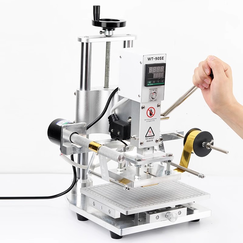 Ручная настольная маленькая автоматическая машина для горячего прессования, для кожи и цветочных узоров