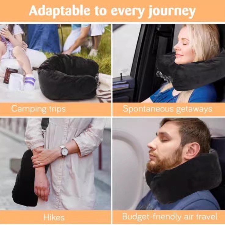 Amazon Cross-Border Best-Selling Travel Neck Pillow Case Storage Bag Portable Explosion-Proof Zipper Bag Airplane Pillow Filled with Clothing