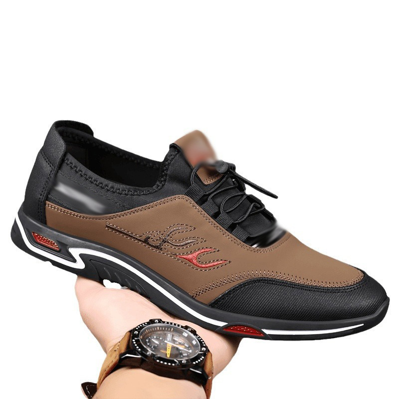 2025 New Accessible Luxury Casual Sports Soft-Soled Breathable Travel Shoes High-Bottom Casual Cross-Border Wholesale Export Leather Shoes