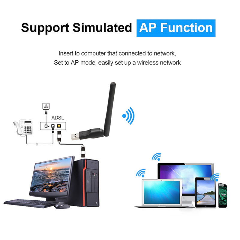 Driver-free usb wireless wifi integrated network card receiver computer notebook wifi external transmitter