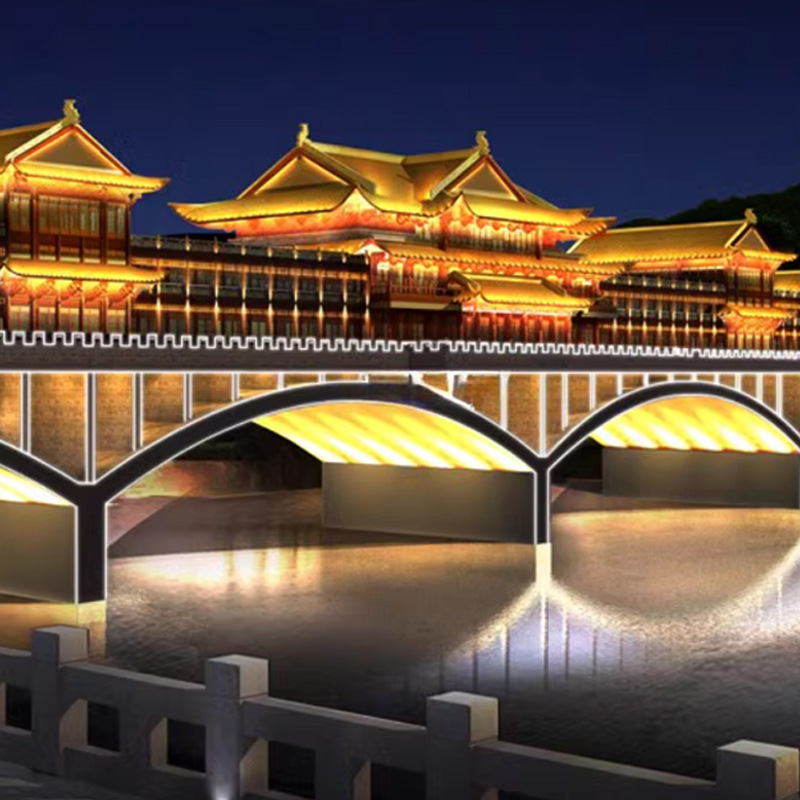 led corrugated lamp outdoor waterproof roof lighting temple pavilion ancient building eaves lamp landscape tile lamp