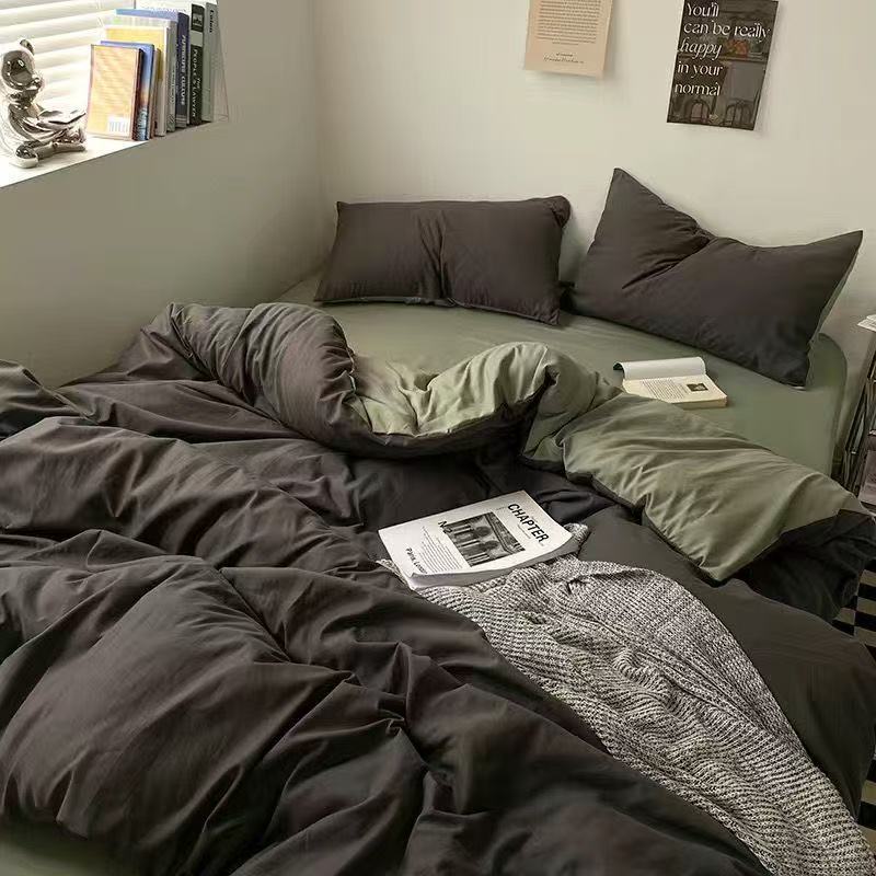 Нордический стиль, японский двухпредметный комплект, простой односпальный комплект, однотонный, приятный к коже, моющийся