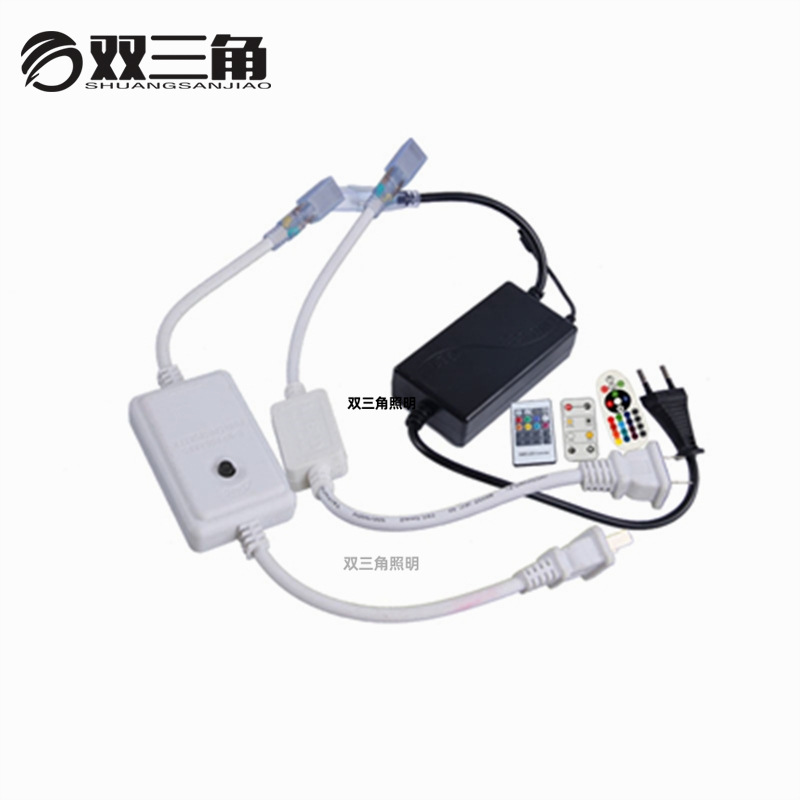 Light strip plug 5050led accessories 5730 soft 2835 patch three-color changing light strip indoor lamp 220V plug