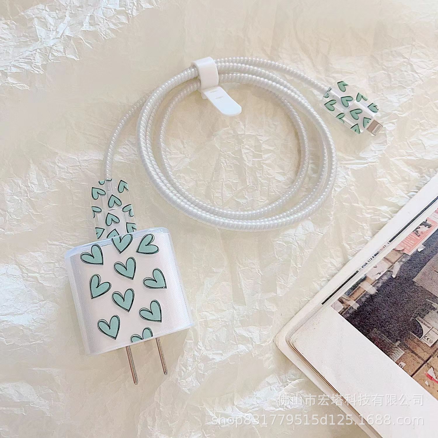 Suitable for Cartoon Apple 20W Charger Protective Case Transparent 18W Fast Charging iPhone Plug Data Cable Protective Case