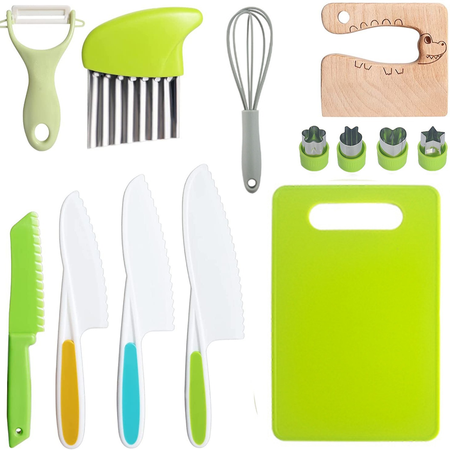 Набор из семи пластиковых ножей для нарезки овощей и фруктов