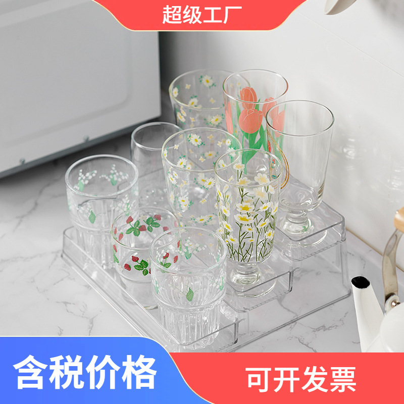 Stepped Cup Holder, Kitchen Storage Box, Coffee Table, Drinkware, Cup Storage Rack, Storage Rack, Cross-Border Popular Daily Necessities