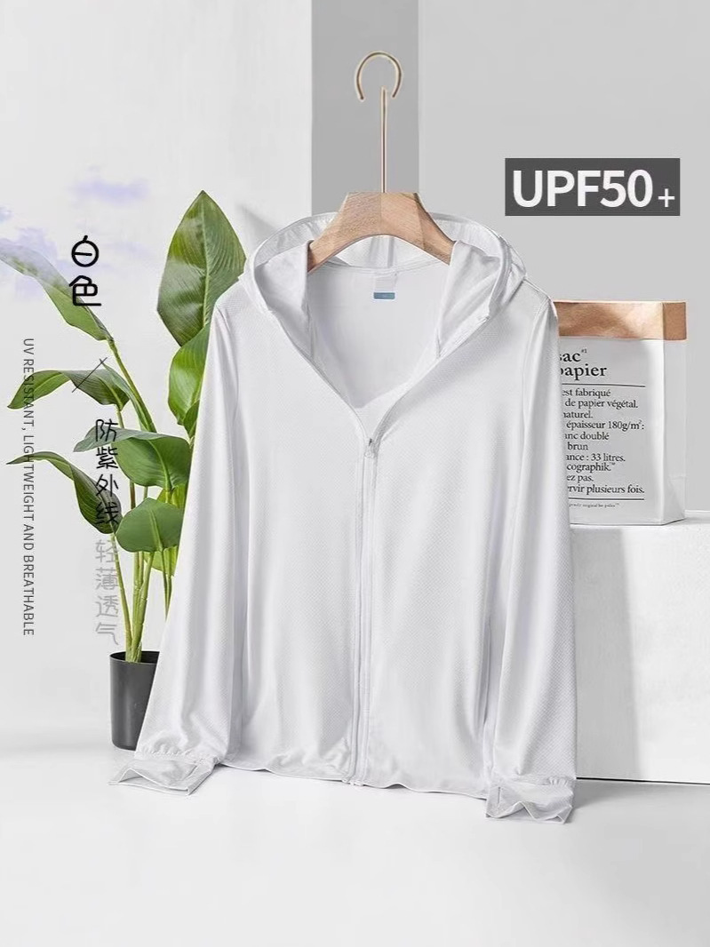 Sun Protection Clothing Thin Hooded Jacket for Men and Women Ice Silk Cool Quick-Drying Outdoor Sports Fishing Purple Cycling Mesh Jacket