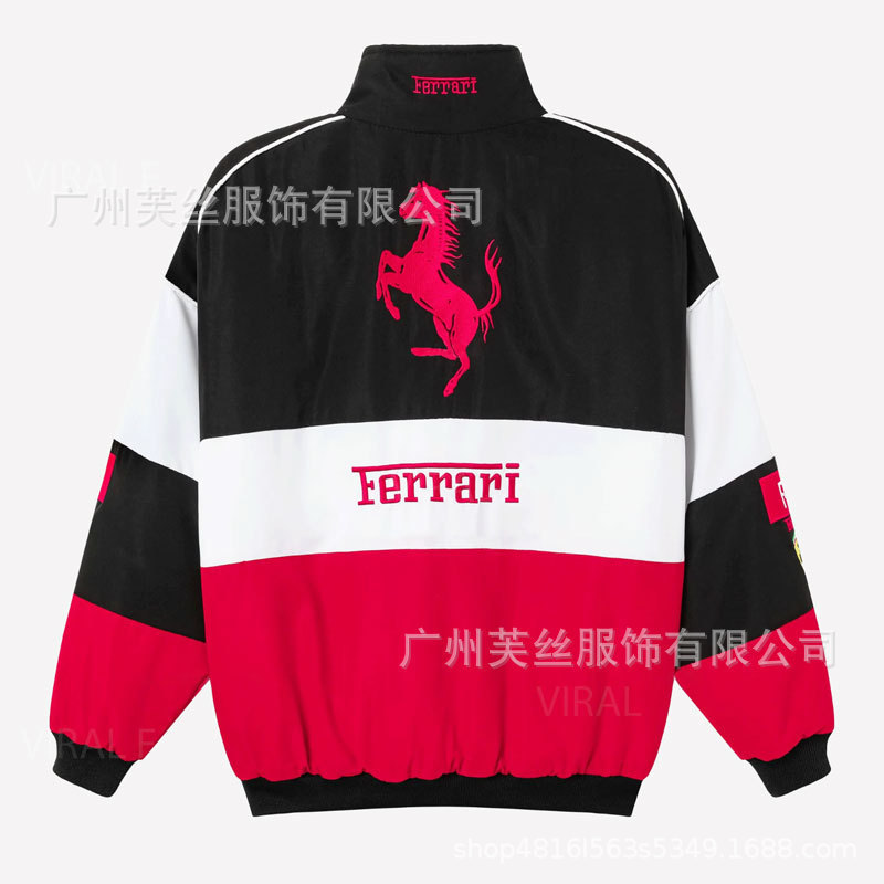 2025 Amazon Spring, Autumn and Winter Cross-Border New Export Women's Clothing Printed Motorcycle Cotton Clothing Loose Embroidered Jacket