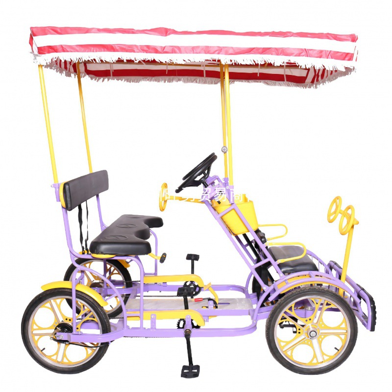 Wholesale New Luxury All-In-One Wheel Four-Wheel Bicycle Double Four-Person Six-Person Attraction Sightseeing Car Rental