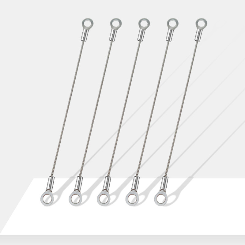 304 Steel Wire Rope Pressure Terminal Lamp Sling Rubber-Coated Steel Wire Rope Fisheye Terminal Pressure Safety Rope Steel Cable