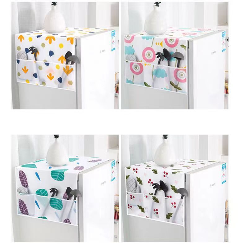 Household PEVA Material Waterproof and Dust-proof Refrigerator Dust-proof Cover Single and Double Door Refrigerator Dust-proof Washable Refrigerator Cover