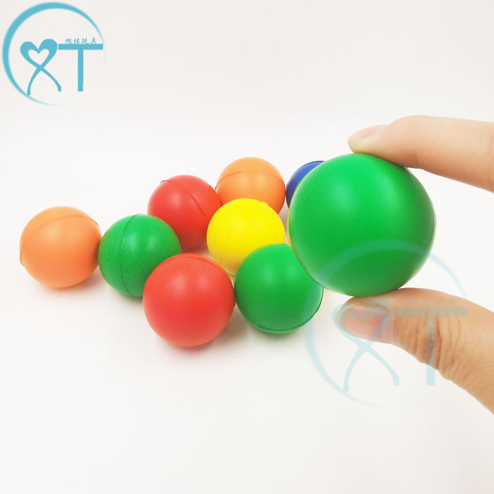 Cross-border hot selling pu Foam small solid color glossy ball logo printed 4cm paint pressure ball children's toys