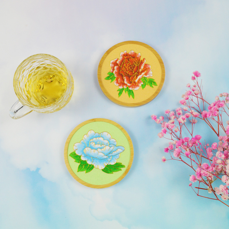 Christmas Intangible Cultural Heritage Cloisonné Painting Handmade DIY Material Kit Coaster Cloisonné Painting Beginner Warm-Up Activity Club