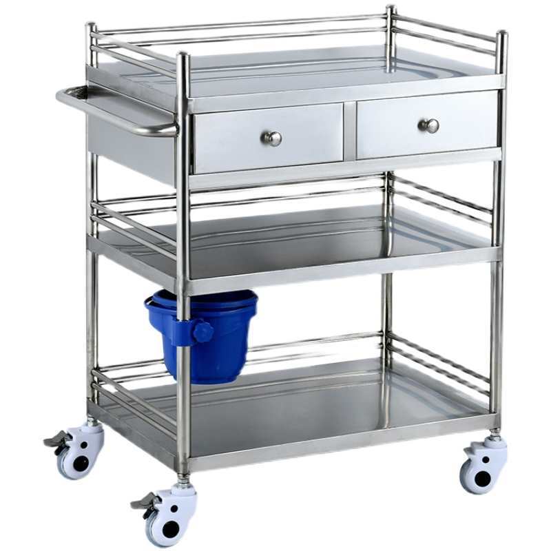 Stainless Steel Cart Hospital Instrument Cart Surgical Cart Storage Rack Beauty Tool Cart