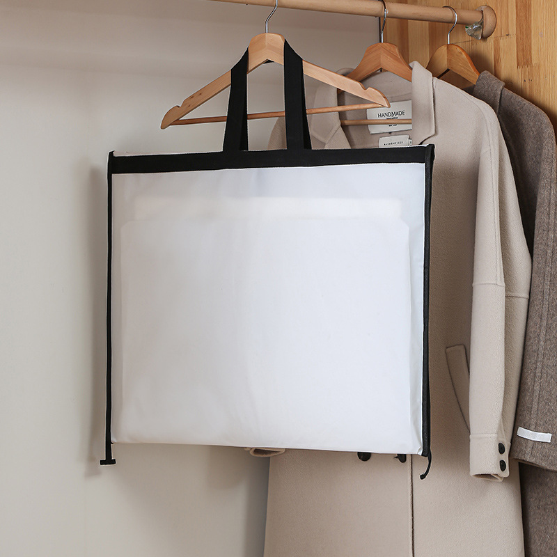 Dust cover household coat wedding dress dust bag thickened portable suit clothes hanging bag foldable clothes dust bag