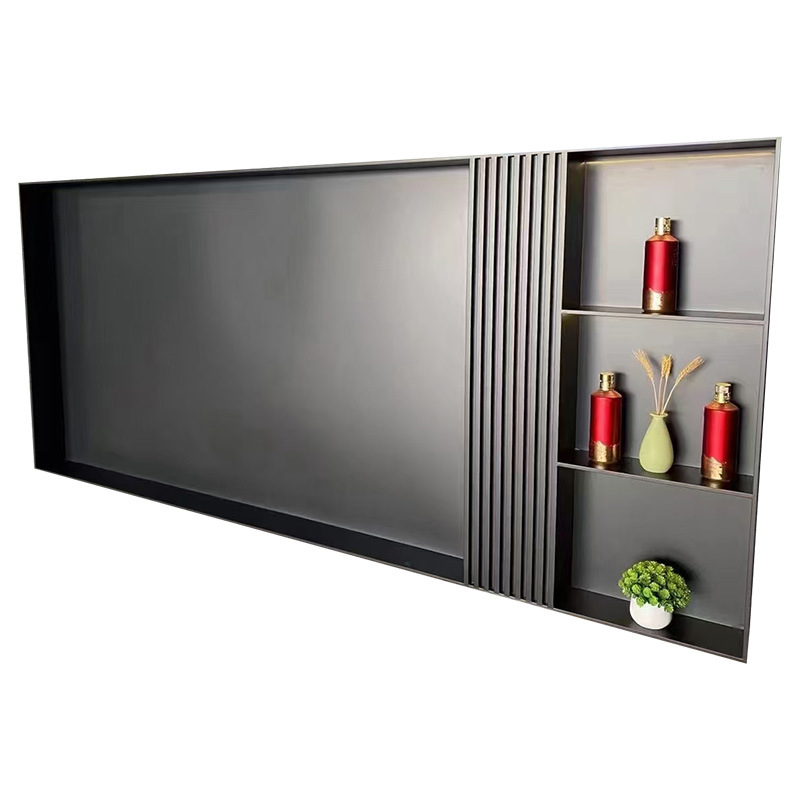 Hollow Stainless Steel Tv Cabinet Niche Frame Embedded 75/85 Inch 304 Background Wall Tv Wall Can Be Customized According to Drawings