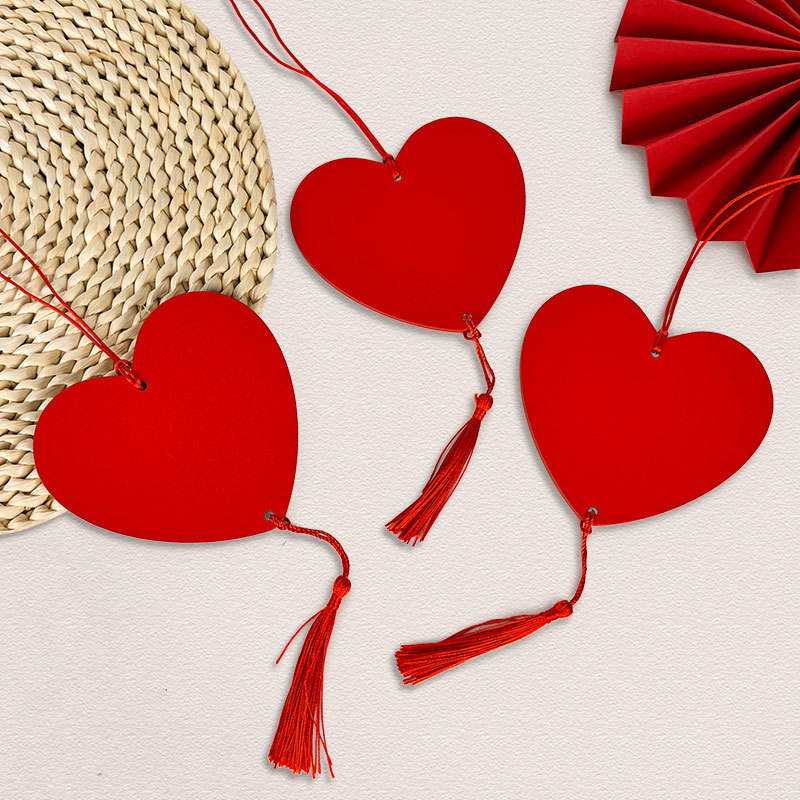 Handwritten Heart-Shaped Wooden Blessing Cards for Decoration, Hanging Tags for Scenic Spots, Temples, and Wishing Cards