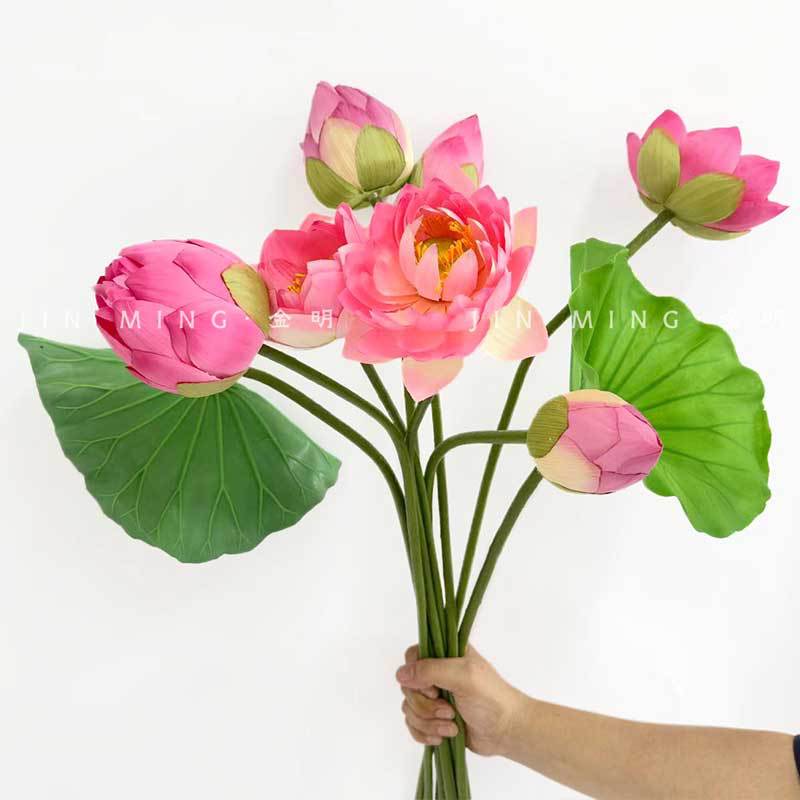 Искусственный цветок в китайском стиле, большой лотос, листья лотоса, для декора столов
