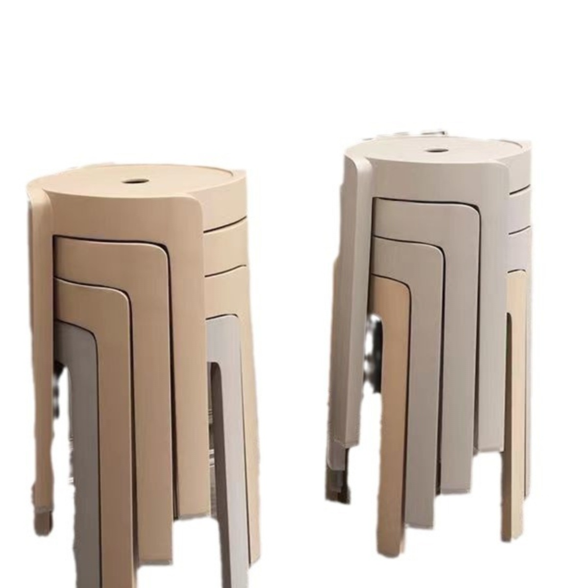 Extra Thick Cyclone Stool for Home Living Room High Stool Stackable Modern Simple Round Stool Plastic High Stool Dining Table Chair