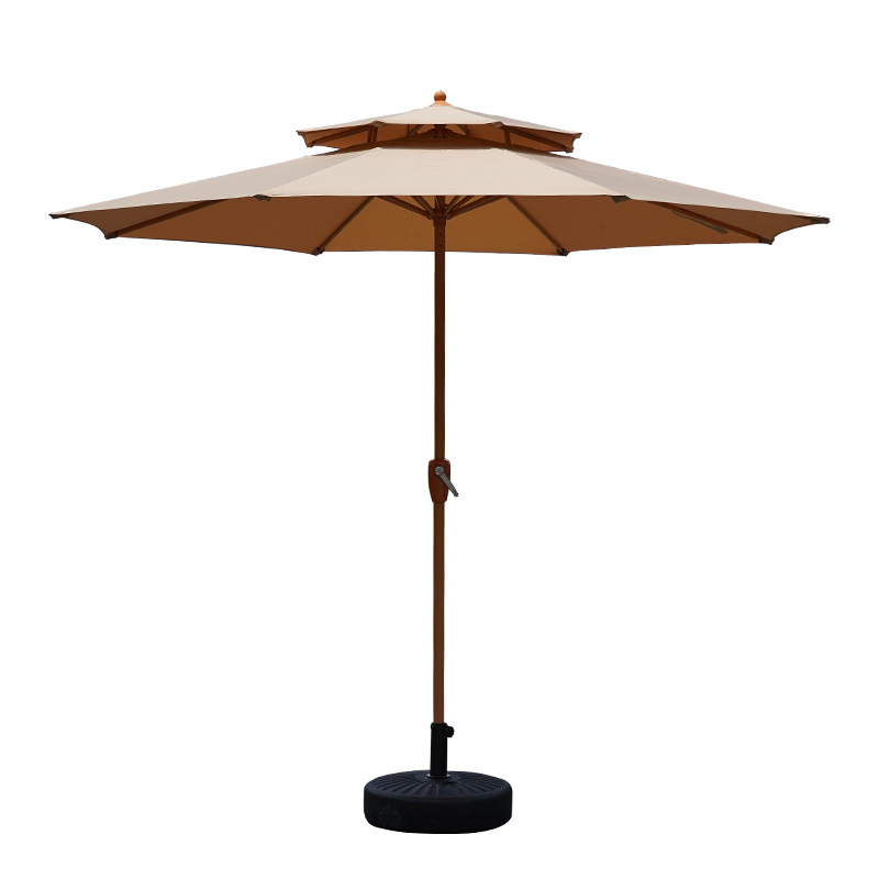 Outdoor Parasol Garden Leisure Middle Column Umbrella Large Camping Courtyard Half Umbrella Outdoor Cafe Stall Tables and Chairs