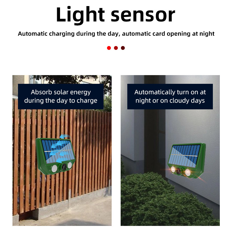 Solar Rechargeable Mouse Repeller Ultrasonic Courtyard Outdoor Bird Repeller Cat Repeller Dog Repeller Animal Repeller Cross-Border