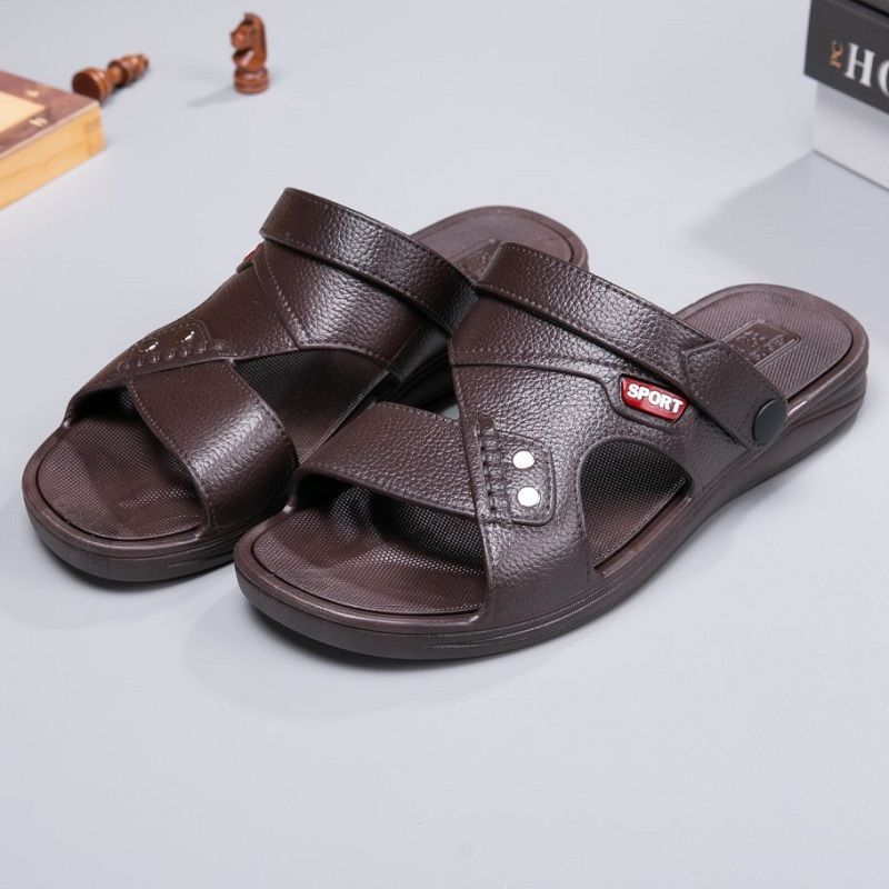 One Piece Drop Shipping Vietnamese Rubber Men's Sandals and Slippers Two-Wear Summer Men's Driving Thick-Soled Non-Slip Beach Shoes