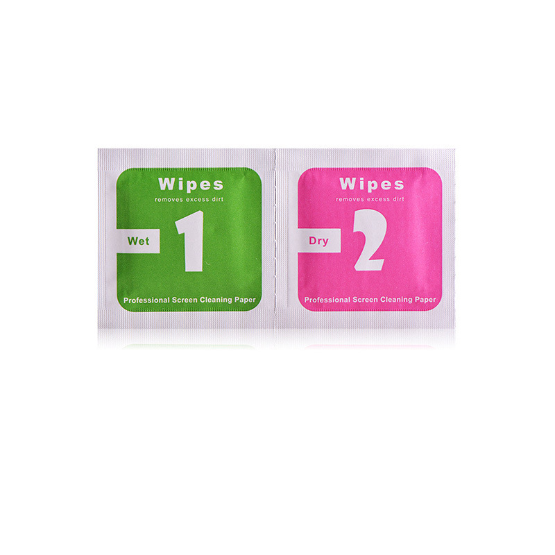 Mobile Phone Tempered Film Film Cleaning Alcohol Cotton Piece Disposable Portable Disinfection Dry and Wet Bag Alcohol Bag Kit