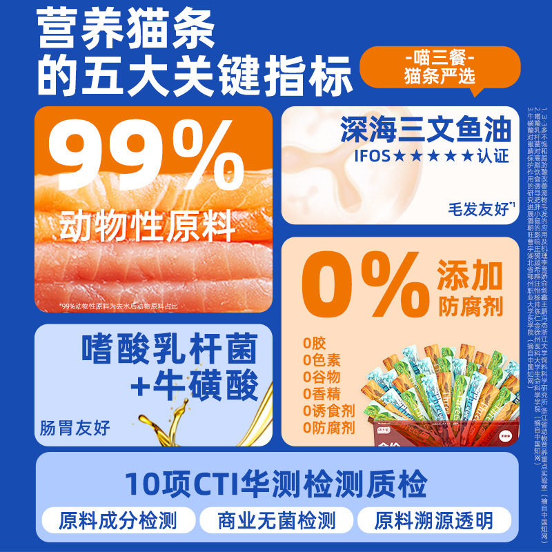 Meow Three Meals Cat Stick Complete Food Cat Stick Interactive Cat Stick Pet Wet Food Fresh Meat Main Food Cat Stick