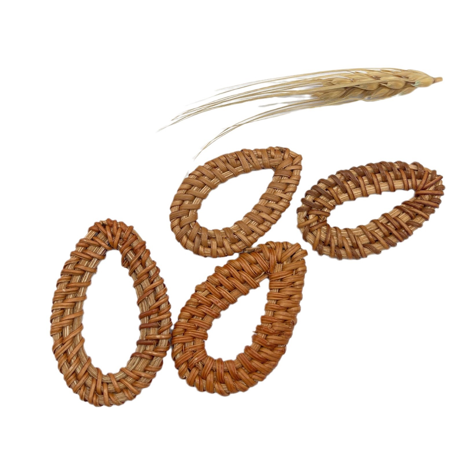 Rattan Bamboo Crafts Accessories Ready-Made Rattan Water Drop Pendant Natural Rattan Woven Water Drop Pendant