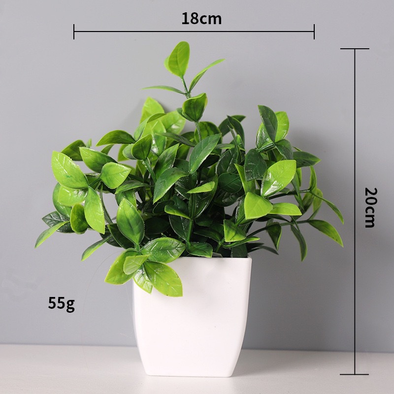 Lan Xinfang Potted Artificial Green Plants Home Desktop Ornaments Bonsai Decoration Plastic Artificial Artificial Flowers