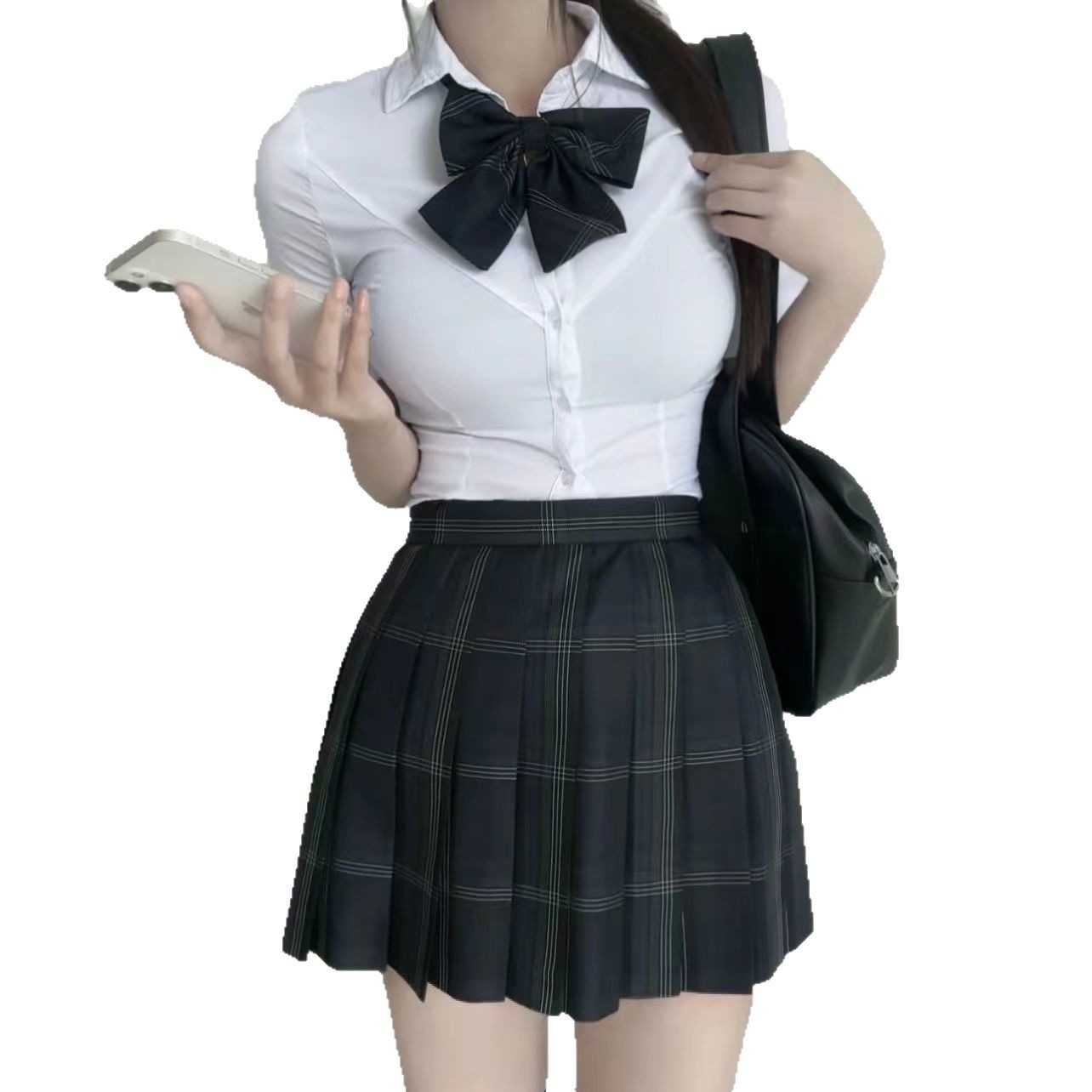 Jk Uniform Tight Waist Shirt Top Short Sleeve Original Genuine Academy Style Slim Fit Slim White Shirt Spice suit