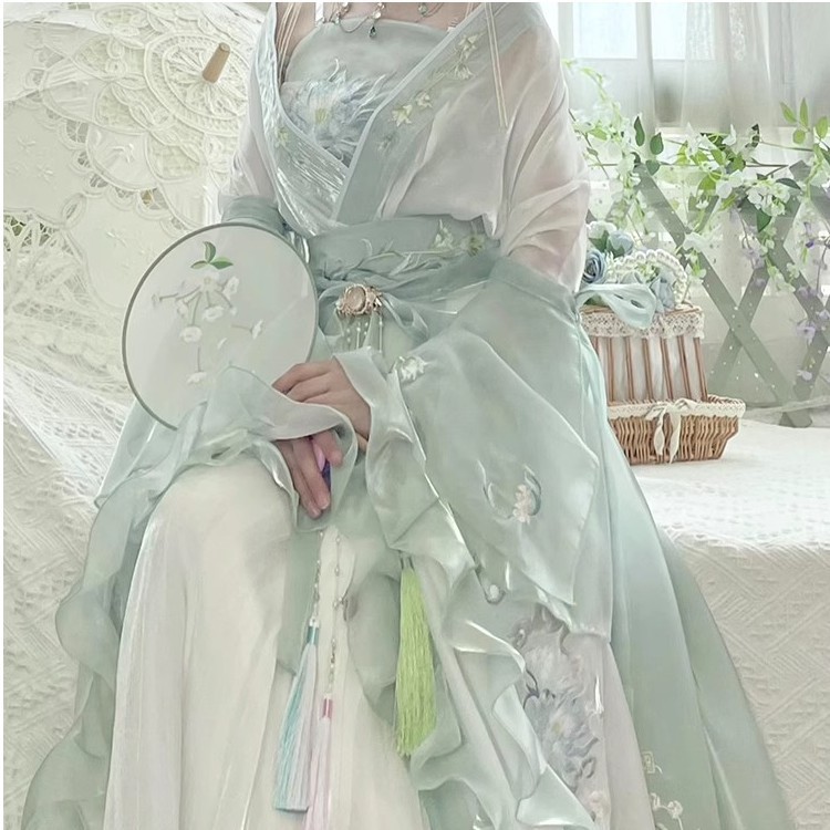 Jieyou Original Han Dynasty Han Dynasty Women's Southern and Northern Dynasties Embroidered Suit Wei and Jin Large-Sleeved Underskirt Waist-Length Autumn Style Super Fairy