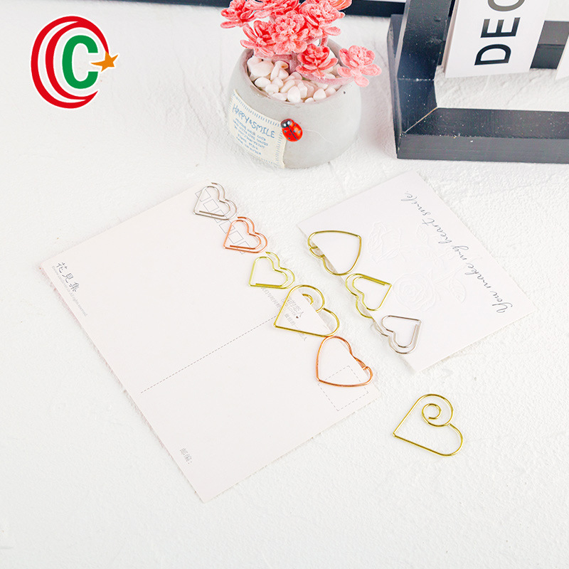 Source manufacturers love special-shaped paper clip color paper clip office stationery metal plating bookmark clip wholesale