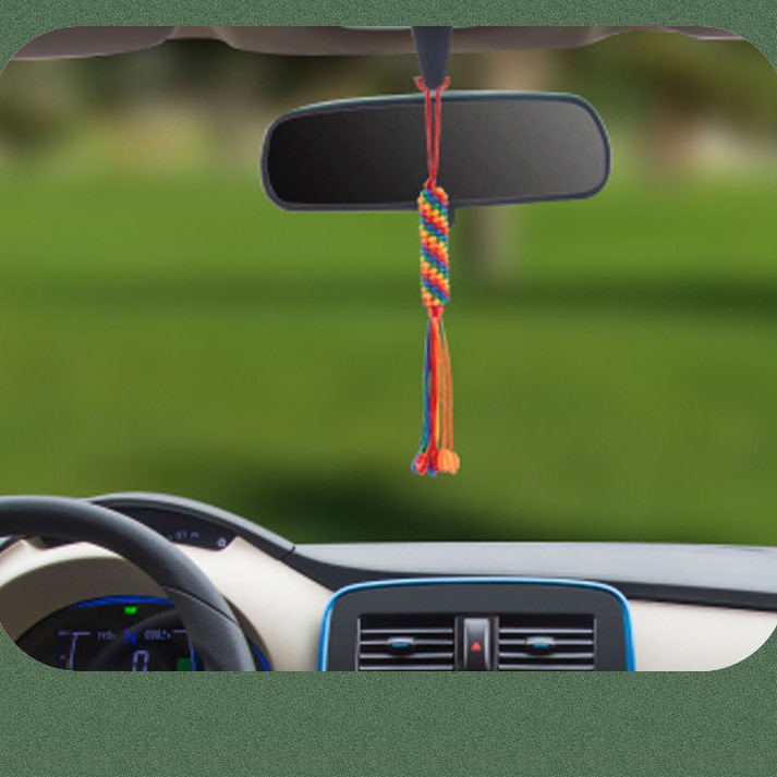 Xizang-style colorful diamond knot small turn knot car pendant Chinese knot pure hand-woven