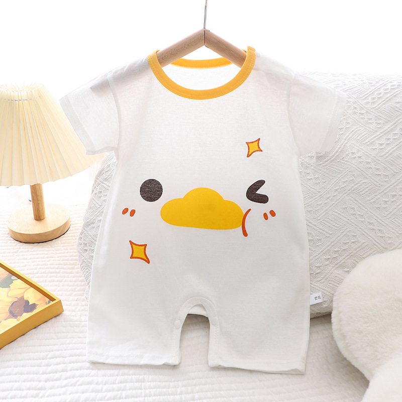 New Baby Climbing Clothing Cotton Summer New Korean Style Baby Men's Thin Women's Short-sleeved Children's All-in-one Clothes