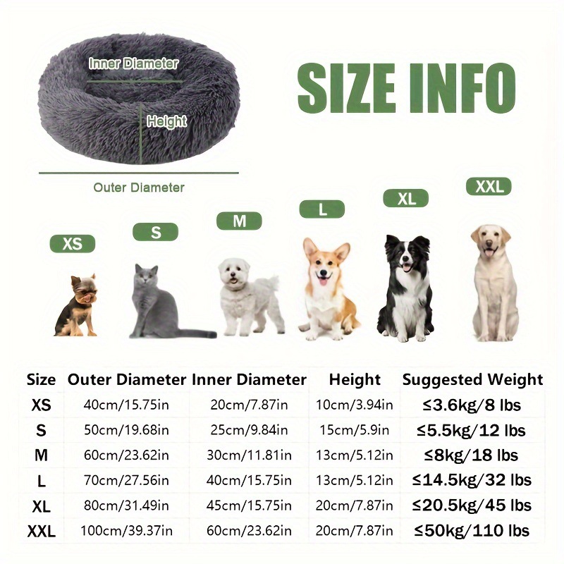 2025 New Cross-Border Dropshipping Plush Anti-Cross-Border Calming Donut Dog Bed Suitable for Large and Medium-Sized Dogs