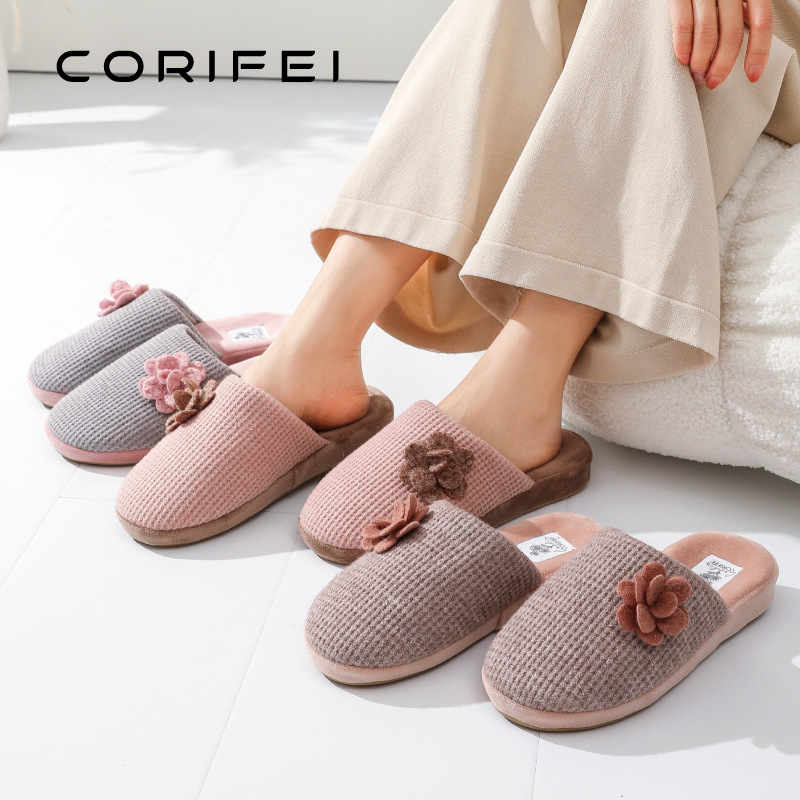 CORIFEI Family Liv Women's Non-Slip Simple Home Spring Autumn and Winter Indoor Thick Slippers DS-32633