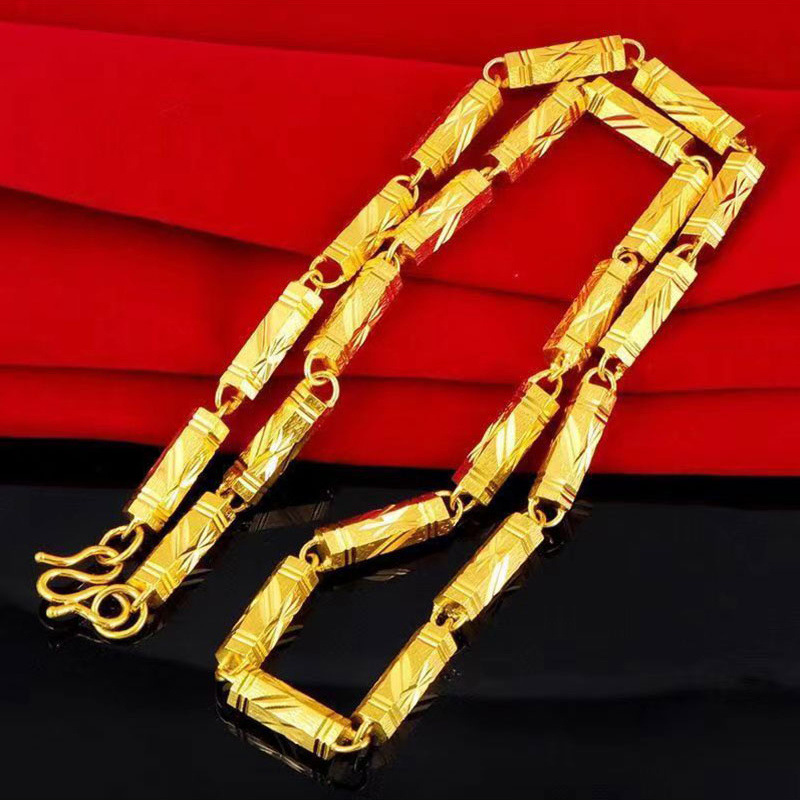 Manufacturer [Store Hot Sale] 5mm Men's Bamboo Knot Chain Long-Lasting Colorfast Necklace for Men, Bold Style, Direct Sale