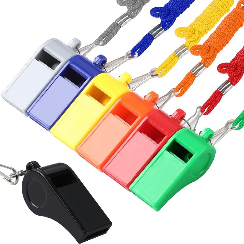 Wholesale Environmentally Friendly Abs Plastic Whistle Outdoor Survival Life-Saving Whistle Sports Training Referee 6-Character Whistle in Stock