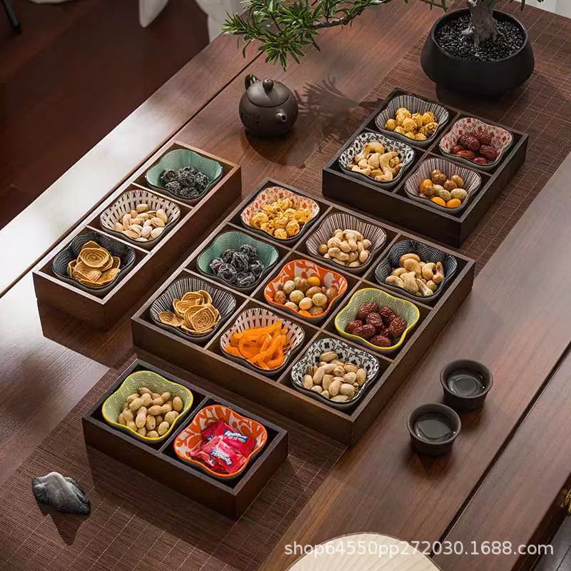 Поднос Jiugongge Sabri, китайская закуска, тарелка для сушеных фруктов, поднос для закусок в гостиной